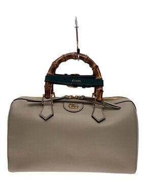 Gucci Diana Boston bag beige leather bamboo Gray Brown